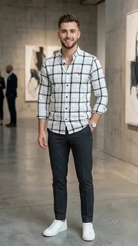 قميص كاروهات رجالي - أمريكان إيجل (American Eagle)