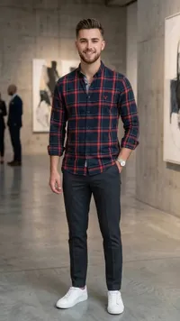 قميص كاروهات رجالي - أمريكان إيجل (American Eagle)