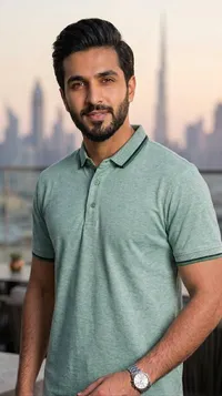 قميص بولو رجالي كلاسيكي بلون أخضر فاتح