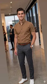 قميص كاجوال رجالي بأكمام قصيرة - بيربري (Burberry)