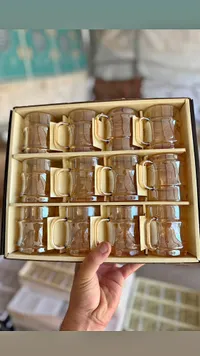 طقم أكواب زجاجية ملونة - 12 قطعة