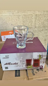 طقم كاسات شاي زجاجية - الباشا (AlBasha)
