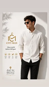 قميص رجالي مخطط - سيتي مان (City Man)