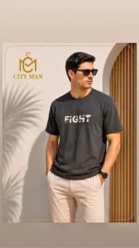 تيشيرت بطبعة FİGHT - سيتي مان (City Man)