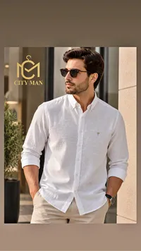 قميص رجالي أبيض - سيتي مان (City Man)