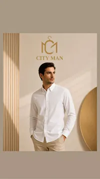 قميص رجالي أبيض - سيتي مان (City Man)