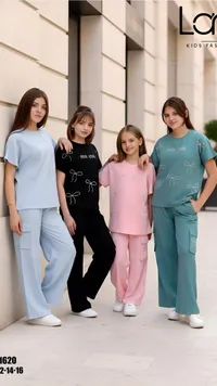 طقم ملابس بناتي صيفي - لانا كيدز فاشن (Lana Kids Fashion)