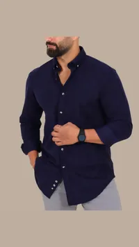 قميص كاجوال أزرق داكن