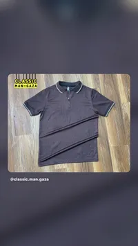 قميص بولو رجالي بسحاب - كلاسيك مان غزة (Classic Man Gaza)