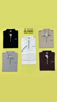 قميص بولو رجالي بسحاب - كلاسيك مان غزة (Classic Man-Gaza)