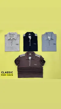 قميص بولو رجالي بسحاب - كلاسيك مان غزة (Classic Man-Gaza)