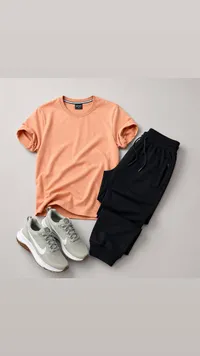 طقم ملابس رجالية - تيشيرت وبنطلون رياضي وحذاء رياضي (Nike)