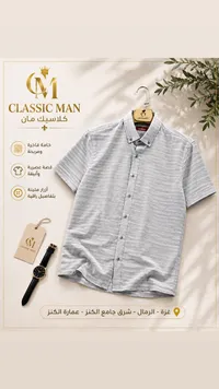 قميص رجالي قصير الأكمام - كلاسيك مان (Classic Man)