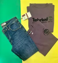 طقم ملابس رجالية كاجوال - تيمبرلاند ودينيم وولف (Timberland & Denim Wolf)