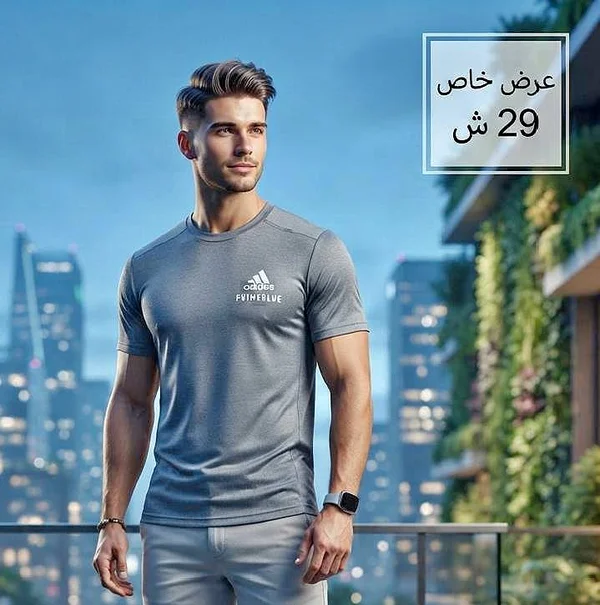 تيشيرت رياضي رجالي - أديداس (Adidas) - ملابس رجالية - سوق غزة