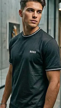 تيشيرت رجالي بياقة دائرية - بوس (Boss)