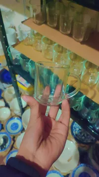 كوب زجاجي شفاف للمشروبات الساخنة