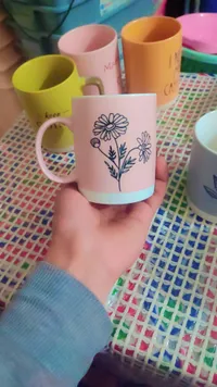 مج سيراميك بنقشة زهور