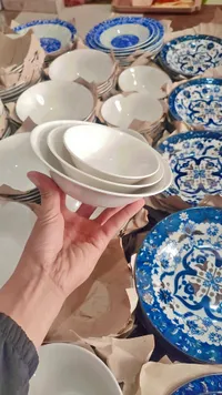 طقم زبادي سيراميك أبيض