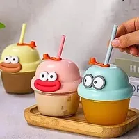 كوب أطفال بتصميم شخصيات كرتونية مع ماصة