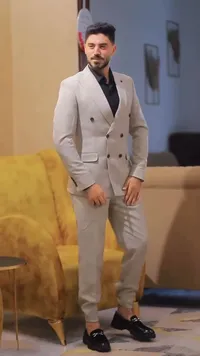 بدلة رسمية مزدوجة الصدر للشباب