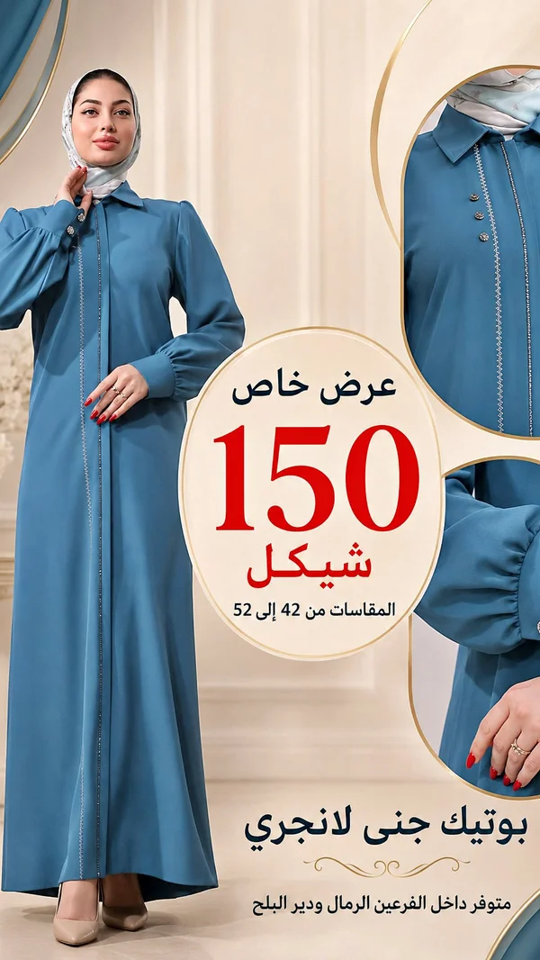عباية نسائية - بوتيك جنى لانجري - ملابس نسائية - سوق غزة
