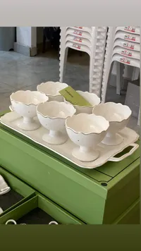 طقم كاسات تقديم مع صينية - ميلانو (Milano)