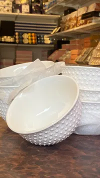 طقم زبادي سيراميك بنقوش بارزة