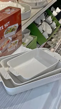 طقم صواني فرن سيراميك - وايت بليت (White Plate)