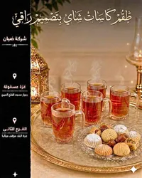 طقم كاسات شاي بتصميم راقي - شركة ضبان