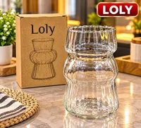 كوب زجاجي بتصميم مموج - Loly