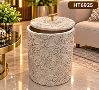 سلة تخزين مزخرفة بمقبض ذهبي (HT6925)