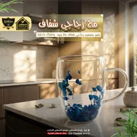 مج زجاجي شفاف بورد داخلي - الدهشان (Galaxe)