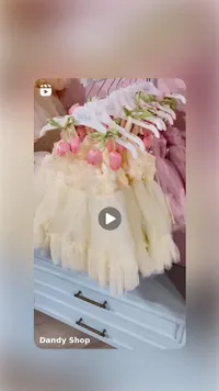 فستان تول للأطفال مزين بالزهور - داندي شوب (Dandy Shop)