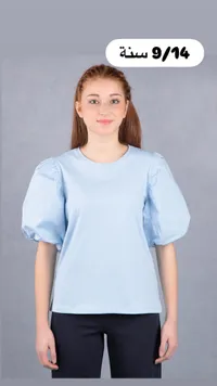بلوزة صيفية بأكمام منفوخة للبنات