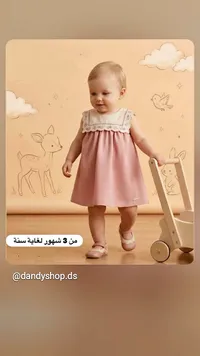 فستان أطفال وردي
