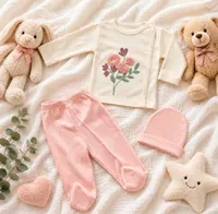 طقم ملابس مواليد - زهور (Baby Set)
