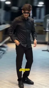 قميص رجالي أسود فاخر (Brand Name)
