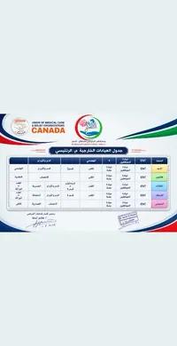 جدول العيادات الخارجية - مستشفى الرنتيسي التخصصي للأطفال - سوق غزة