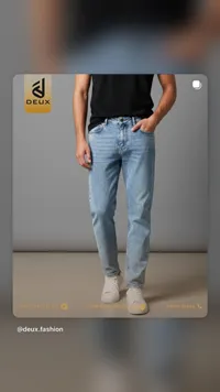 جينز أزرق فاتح كلاسيكي