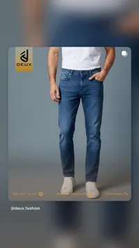 جينز أزرق كلاسيكي رجالي