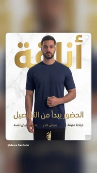 تيشيرت رجالي سادة - ديو فاشن (Deux Fashion)