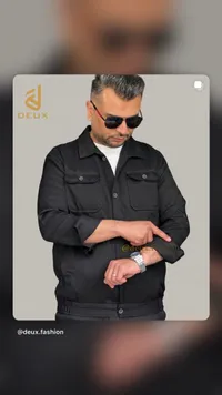 جاكيت رجالي كاجوال أسود - ديو (Deux)