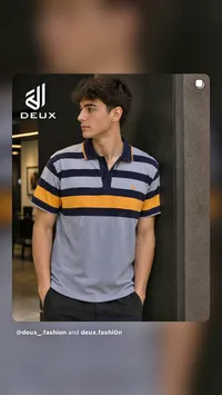 تيشيرت بولو مخطط - DEUX