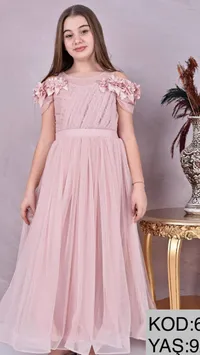 فستان سهرة بناتي بتطريز الزهور (Princess)