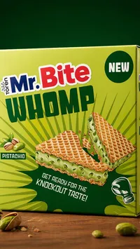 بسكويت ويفر محشو بكريمة الفستق - مستر بايت (Mr. Bite)