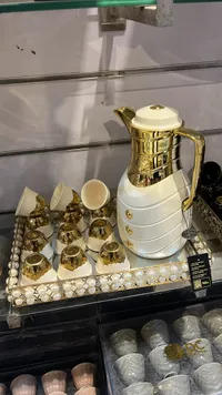 طقم إبريق القهوة الفاخر الذهبي
