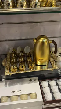 طقم القهوة الذهبي الفاخر