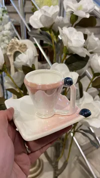 مج نسكافيه سيراميك وردي