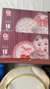 طقم أطباق بورسلين - 18 قطعة